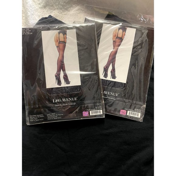 Vintage Thigh High Nylons Black Size Small - Picture 3 of 3